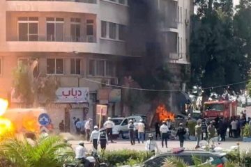 انفجارات تهز دمشق قرب فندق ماكرون والرئيس الفرنسي يواصل زيارته التاريخية