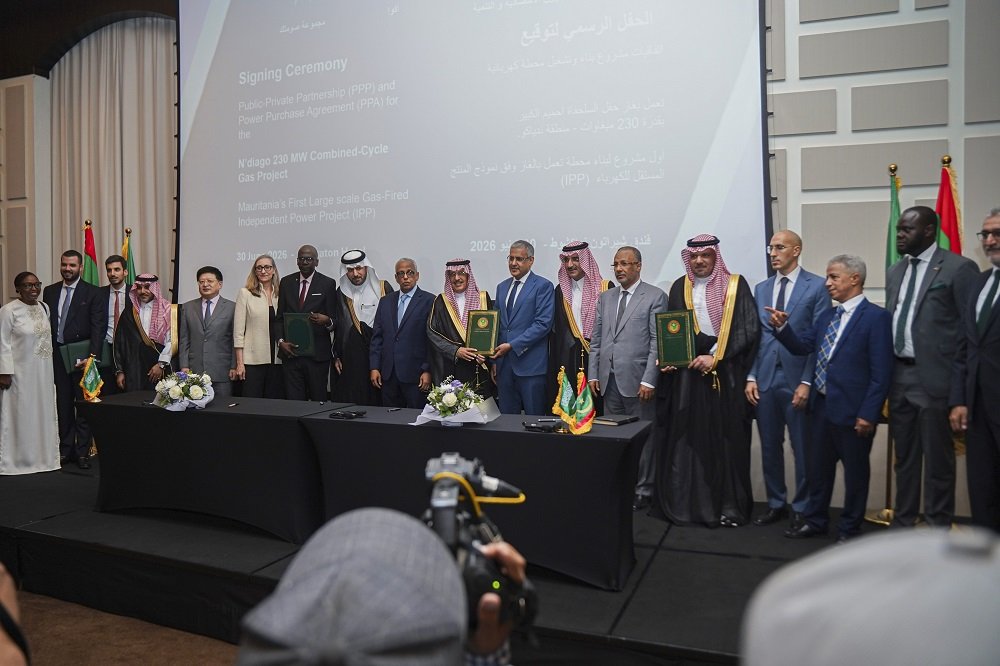 أكوا باور توقع اتفاقيات مشروع محطة ندياغو للغاز في موريتانيا